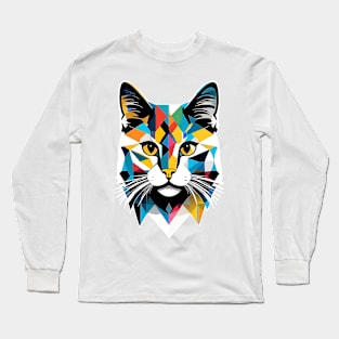 Cat Head Popart Rainbow Graffiti Long Sleeve T-Shirt